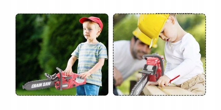 DUŻA PIŁA MOTOROWA SPALINOWA ŁAŃCUCHOWA DLA DZIECI NA BATERIE z DŹWIĘKIEM