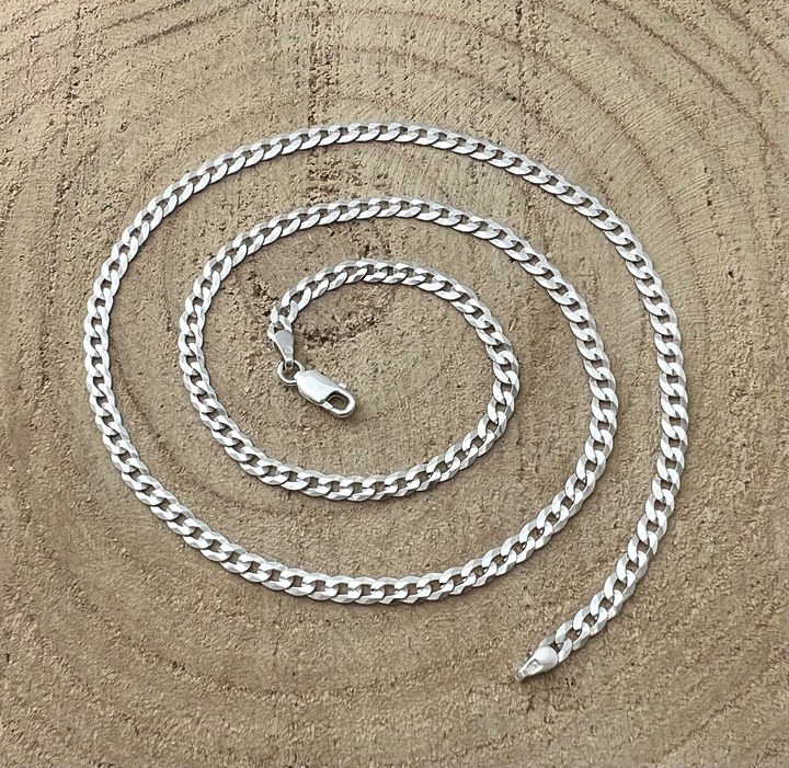 Łańcuszek męski srebrny pancerka 4 mm 55 cm srebro 925 dedykacja na prezent
