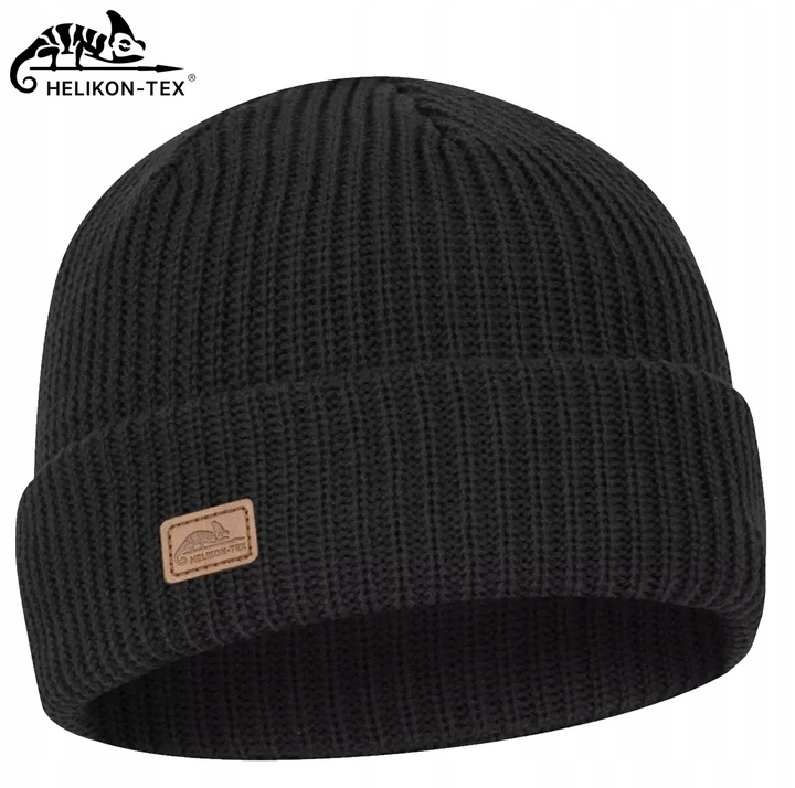 CZAPKA ZIMOWA WANDERER WEŁNA MERINO NA ZIMĘ BUSHCRAFT HELIKON CZARNA