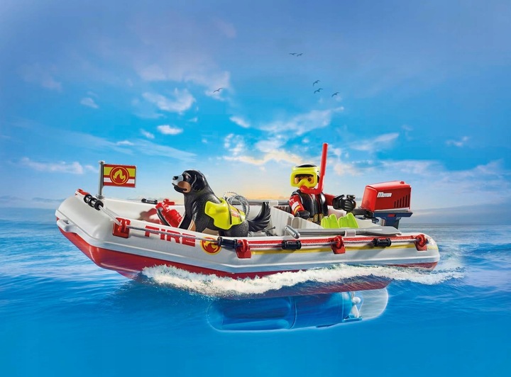 PLAYMOBIL ACT!ON HEROES 71464 ŁÓDŹ STRAŻY POŻARNEJ ZE SKUTEREM WODNYM
