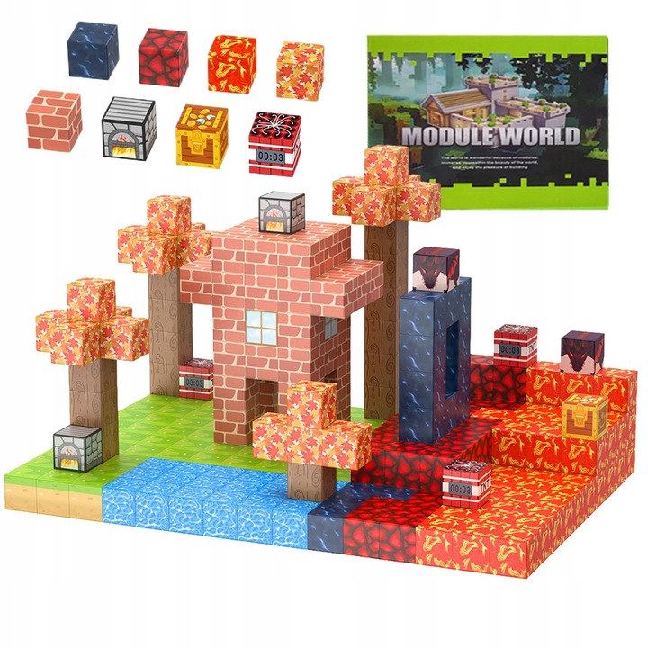 KLOCKI MAGNETYCZNE 100 CZĘŚCI DO BUDOWANIA ŚWIATA ZABIEGI EDUKACYJNE