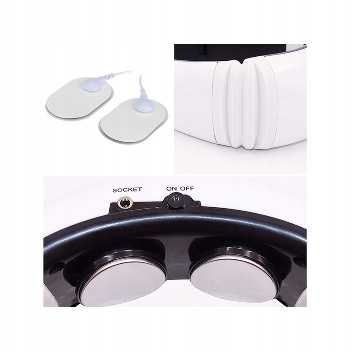 MASAŻER ELEKTROSTYMULATOR SZYI KARKU TENS EMS 2W1 ELEKTRODY TERAPIA PRĄDEM