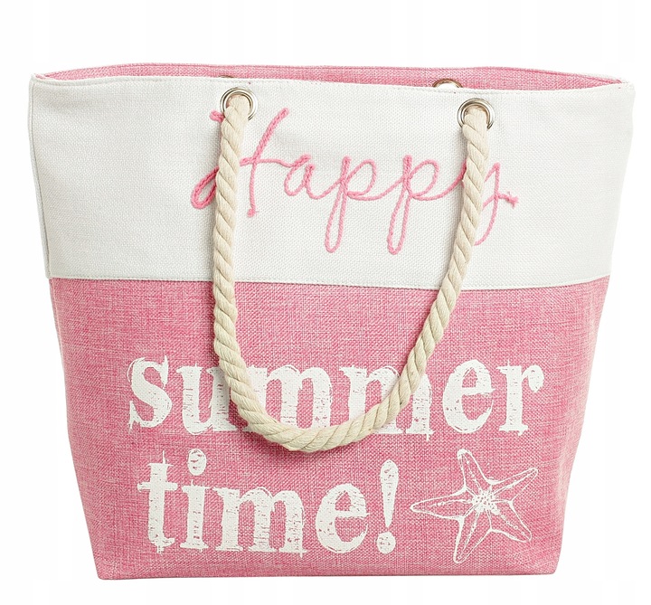 Duża Torba Plażowa Piknik Zapinana Shopper Miejska