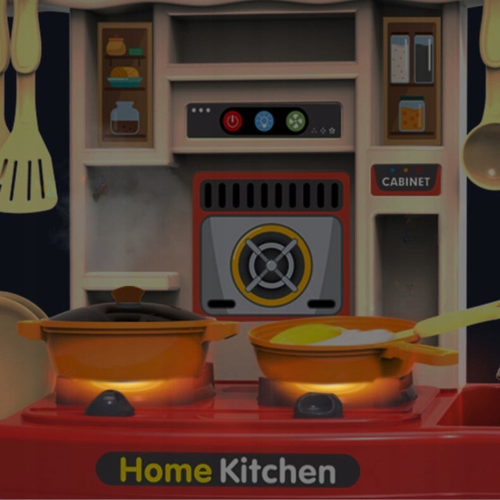 MINI KUCHNIA DLA DZIECI ROZWOJOWA KRAN PALNIKI PARA INTERAKTYWNA AKCESORIA