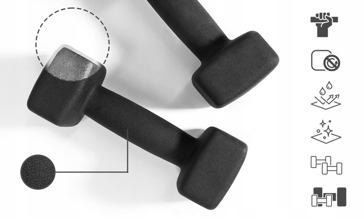 HANTLE Hantel neoprenowy 2x3kg CIĘŻARKI Zipro