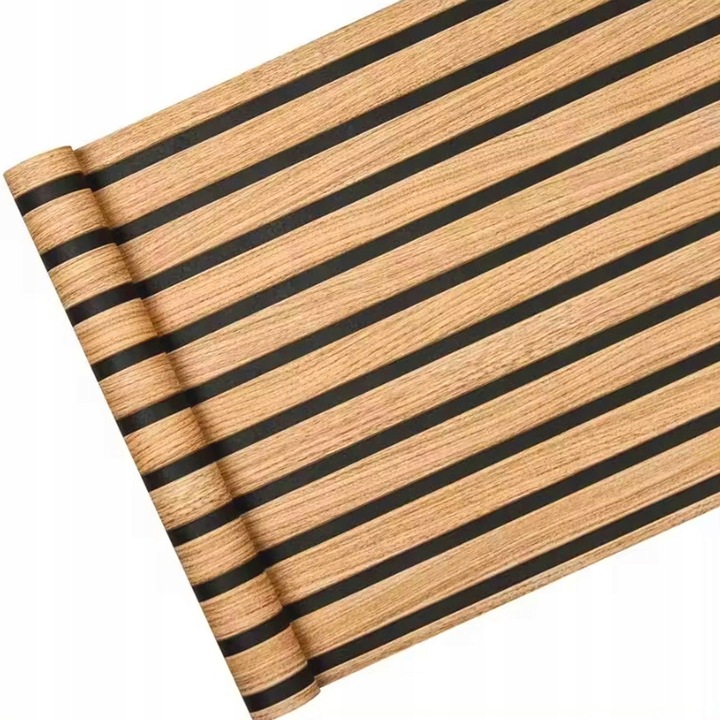 Tapeta Lamel Samoprzylepna Panele Ścienne 3D Okleina Lamele Brąz Drewno 10m