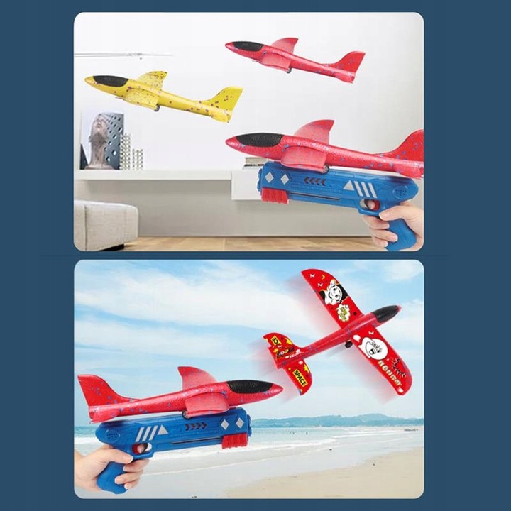 Samolot Styropianowy Wyrzutnia Duzy 35x32cm - Idealny prezent dla dzieci