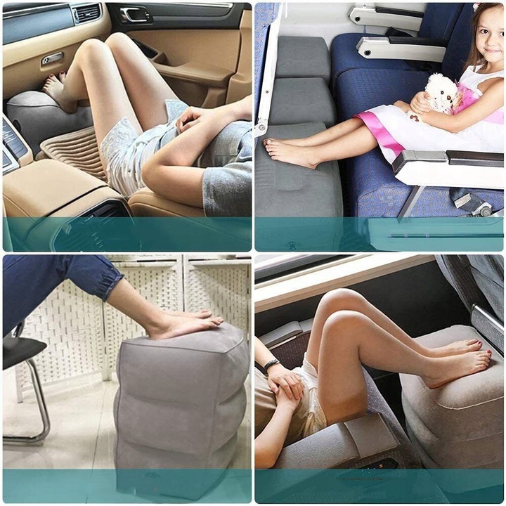 NADMUCHIWANA PODUSZKA PODRÓŻNA POD STOPY DO AUTO