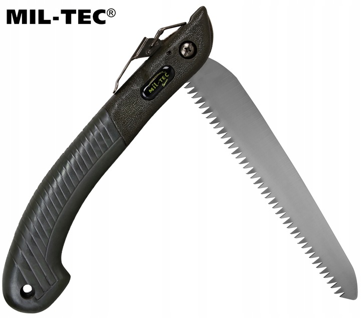 Piła ręczna składana turystyczna na biwak survival lekka Mil-Tec Olive