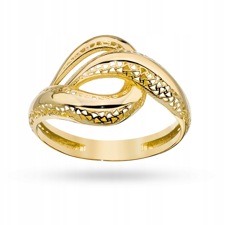 ZŁOTY PIERŚCIONEK Ażurowy pr. 585 PRZEPLATANY r19