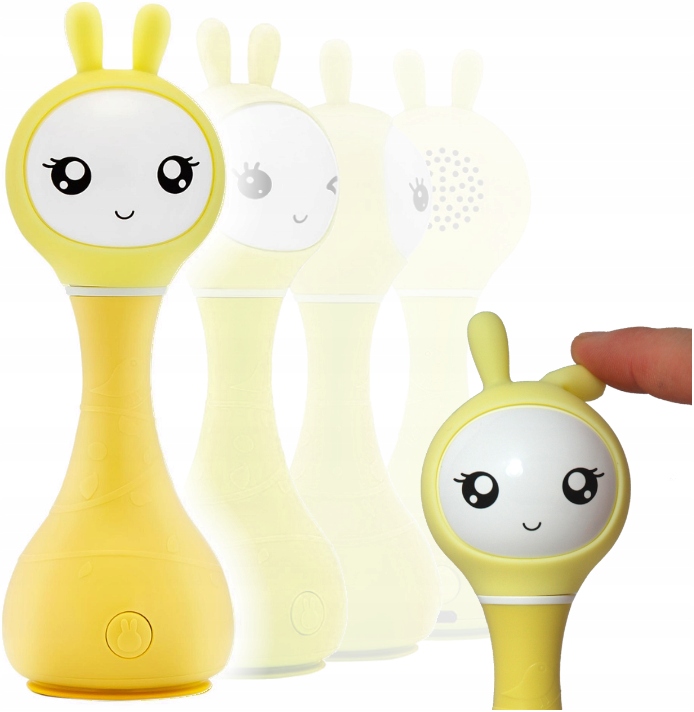 ALILO KRÓLICZEK INTERAKTYWNY SMARTY BUNNY Z MUZYKĄ Żółty R1 Grzechotka