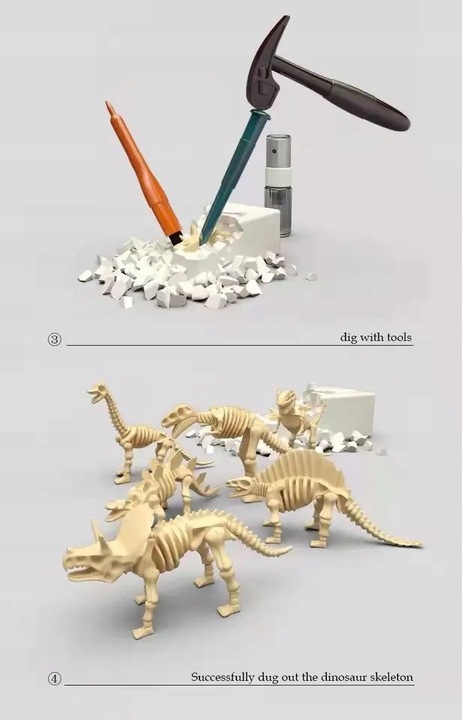 Wykopaliska Dinozaurów 6w1 Skamieniałości