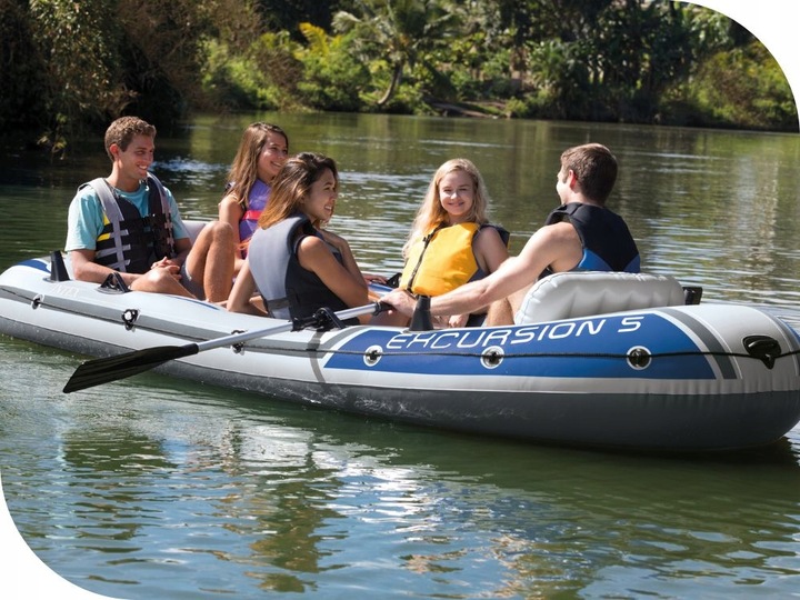 Ponton Wędkarski Excursion 5 osób Intex Pompka+Wiosła+Klej 68325 MODEL 2025