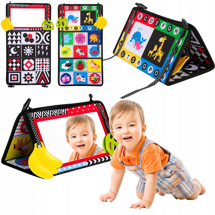 ZABAWKA SENSORYCZNA SKŁADANA Z LUSTERKIEM DLA DZIECI NIEMOWLĄT EDUKACYJNA