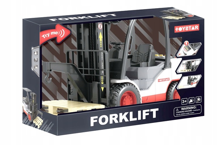 DUŻY WÓZEK WIDŁOWY Z NAPĘDEM Z PALETĄ DŻWIĘKI SZTAPLARKA WIDLAK GUMOWE KOŁA