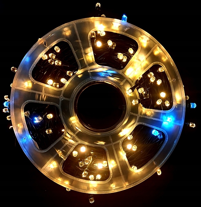 LAMPKI CHOINKOWE Z FLESZEM BIAŁE CIEPŁE Z BIAŁYM ZIMNYM FLESZEM - 50 M