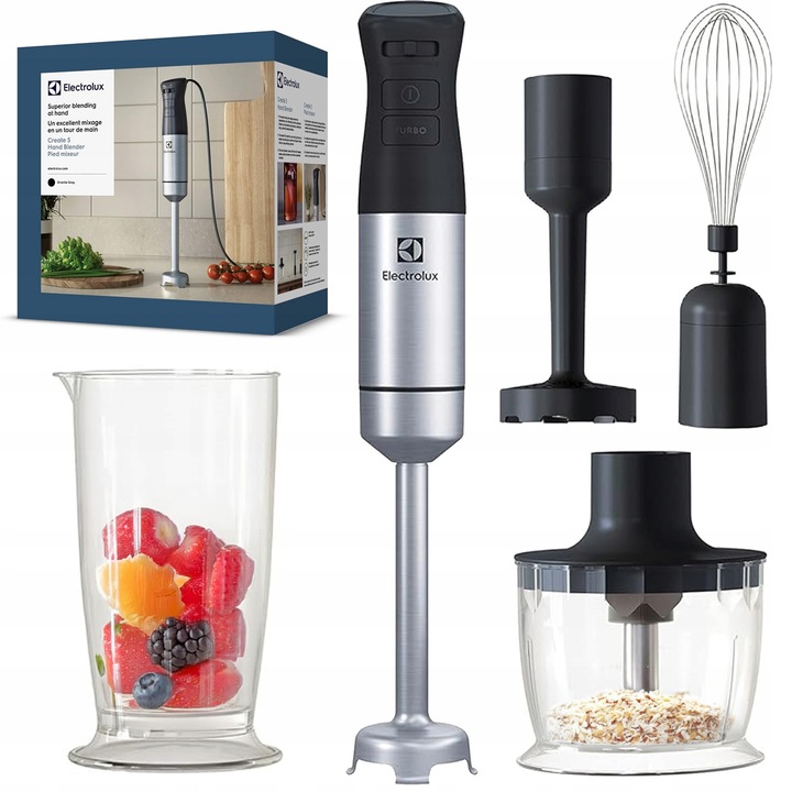 Blender Electrolux E5HB1-8SS 800W Rozdrabniacz Nasadka do Pure Trzepaczka