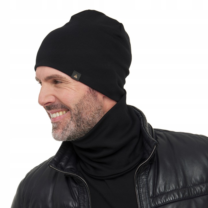 CZAPKA MĘSKA KOMIN KOMPLET bawełna ZIMOWA PREZENT