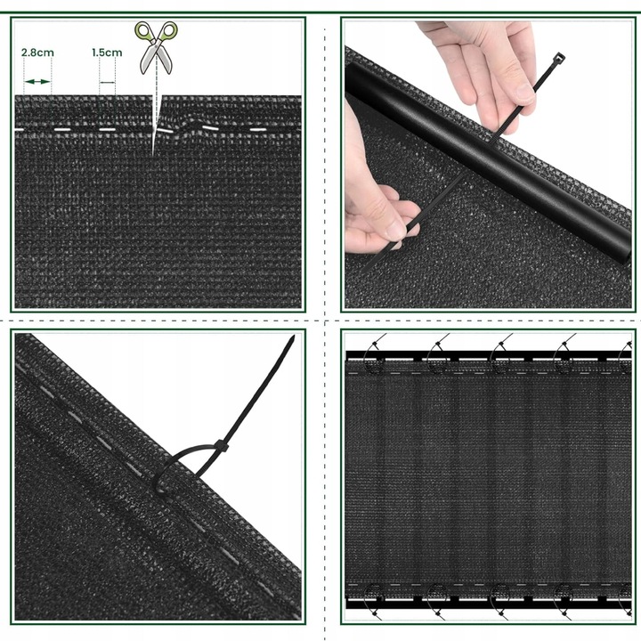 SIATKA CIENIUJĄCA 1,5x50m 90% MASKUJĄCA 140g/m2 OSŁONA OGRODZENIE PŁOT UV5%