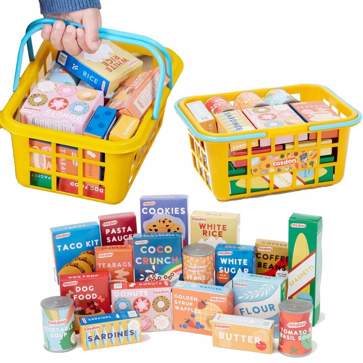 KOSZYK SKLEPOWY ZESTAW PRODUKTÓW SPOŻYWCZYCH ZABAWA W SKLEP CASDON