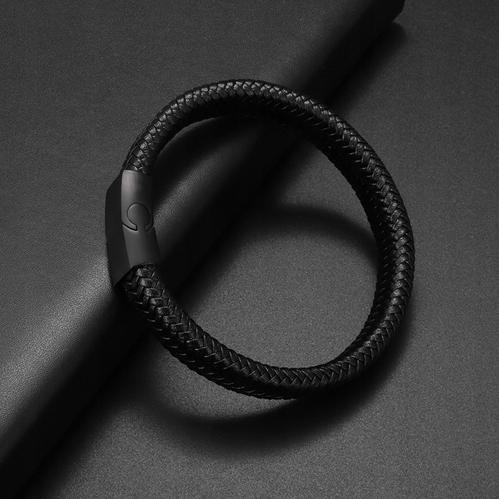 GRUBA Bransoletka Męska SKÓRZANA Skóra Naturalna Rzemień Dla Mężczyzny