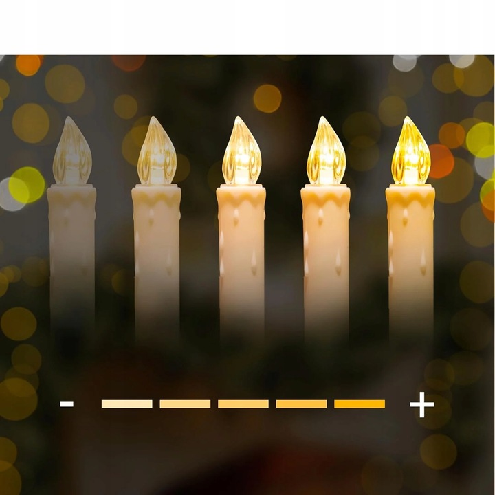 LAMPKI CHOINKOWE ŚWIECE ŚWIECZKI LED 40SZT WEWNĄTRZ/ZEWNĄTRZ - PILOT TIMER