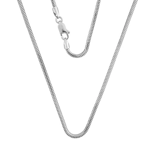 Łańcuszek srebrny pr. 925 Prezent Srebrna Linka ŻMIJKA SNAKE | 50 cm x 2 mm