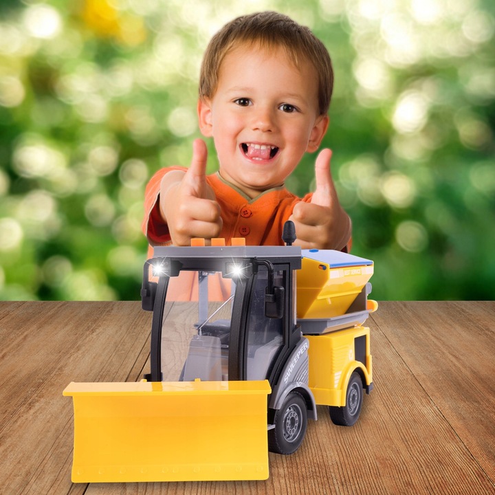 AUTO POJAZD ODŚNIEŻARKA DO ŚNIEGU SPYCHACZ ULICZNY LED DŹWIĘK NA BATERIE