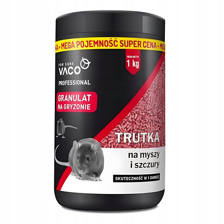 TRUTKA Na Myszy i Szczury Granulat SKUTECZNY VACO PROFESSIONAL 1 kg x 2 szt