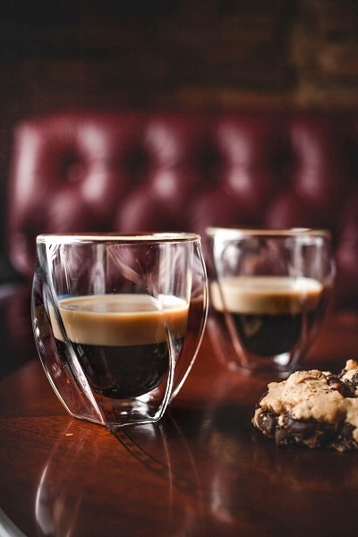 VIALLI CRISTALLO 2 SZKLANKI TERMICZNE KAWY LATTE SOKÓW HERBATY 250 ml