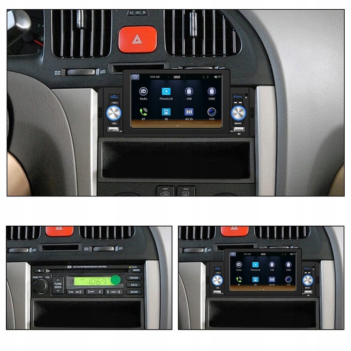 RADIO SAMOCHODOWE 1 DIN USB DOTYKOWE ANDROID AUTO CARPLAY MIRROR LINK