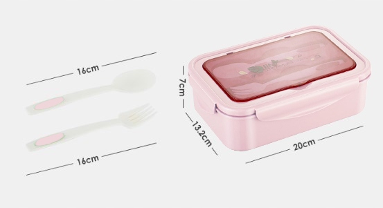 Śniadaniówka Szkoły Lunchbox Pracy Pojemnik Box Bento z Zastawa stołowa