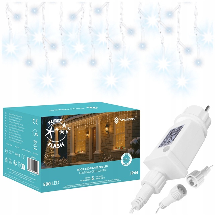 SOPLE 500 LED LAMPKI ZEWNĘTRZNE IP44 STAŁE + FLASH BIAŁE ZIMNE OŚWIETLENIE