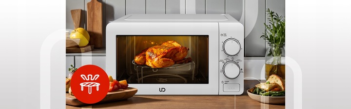 BIAŁA KUCHENKA MIKROFALOWA UD MIKROFALÓWKA MIKROFALA GRILL WOLNOSTOJĄCA