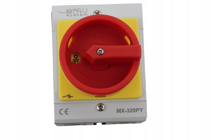 łącznik krzywkowy łuk w obudowie 0-1 20a rozłącznik IP65 żółto czerwony