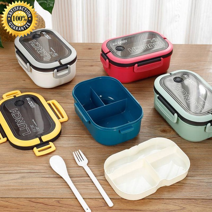 LUNCHBOX LUNCH BOX ŚNIADANIÓWKA POJEMNIK PUDEŁKO BOX Z PRZEGRÓDKAMI 1200ML