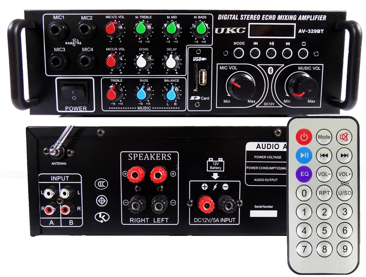 KOLUMNY ESTRADOWE 600W WZMACNIACZ BLUETOOTH USB SD PILOT NAGŁOŚNIENIE