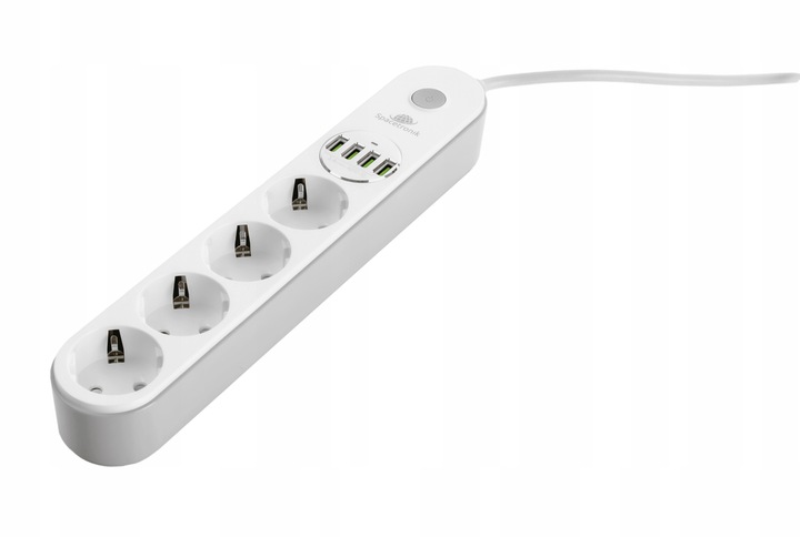 Bezpieczna Listwa Zasilająca Przedłużacz Spacetronik SR-203 4AC 4USB QC 2m