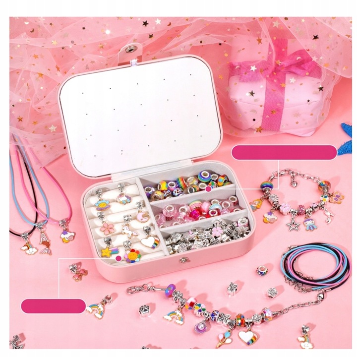 150EL IDEALNY PREZENT ZESTAW DO ROBIENIA BRANSOLETEK I NASZYJNIKÓW