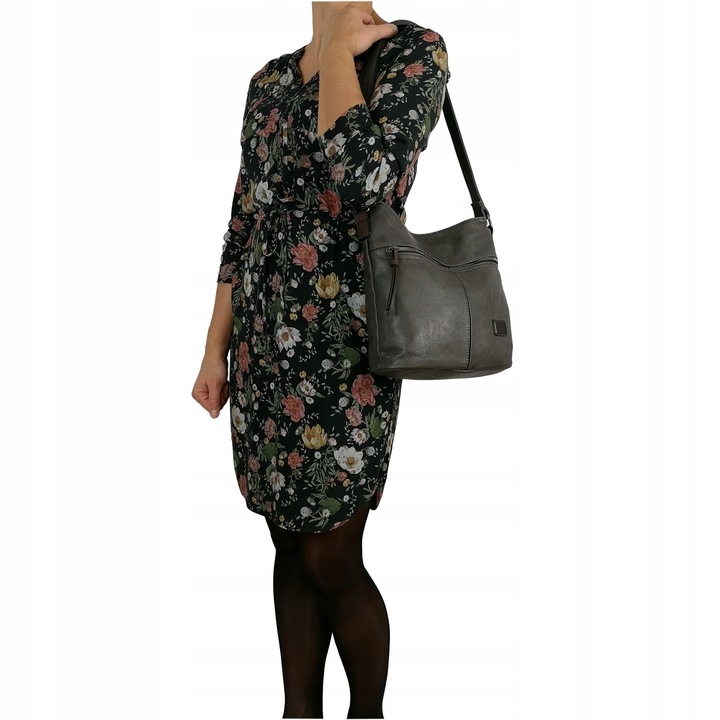 Torebka Damska Listonoszka Bordowa Torba Worek Na Ramię Długi Pasek Lekka