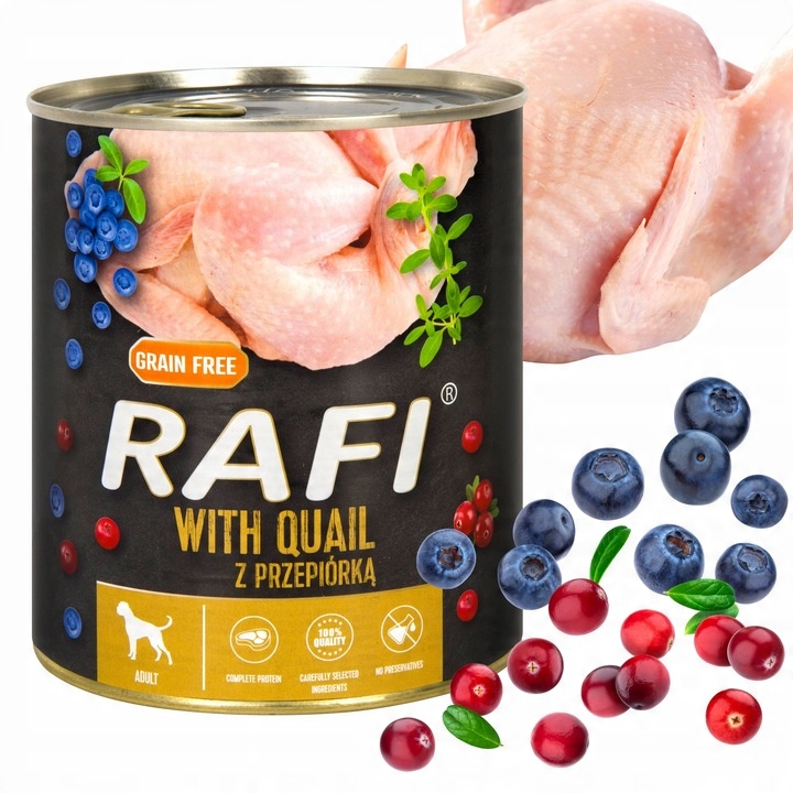 Karma mokra dla psa Dolina Noteci RAFI PREMIUM MIX smaków 24x800g