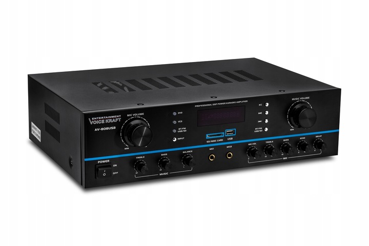 KOLUMNY ESTRADOWE 800W WZMACNIACZ BT USB 5 KANAŁÓW