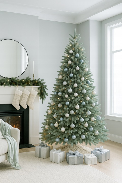 Ekskluzywna Sztuczna Choinka 100% PE 3D ŚWIERK SILVER sky 180 cm LUX