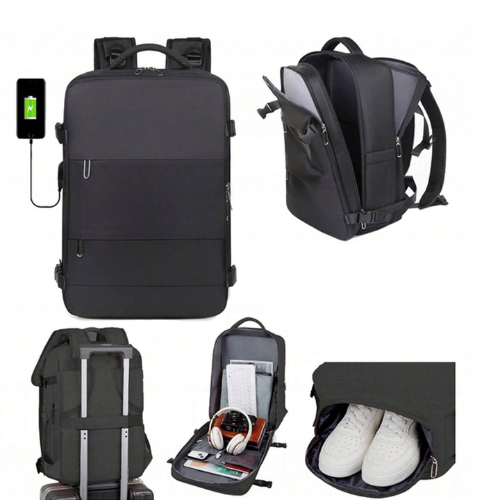 PLECAK BAGAŻ TORBA PODRÓŻNA DO SAMOLOTU NA LAPTOPA I USB 40x20x30 RYANAIR