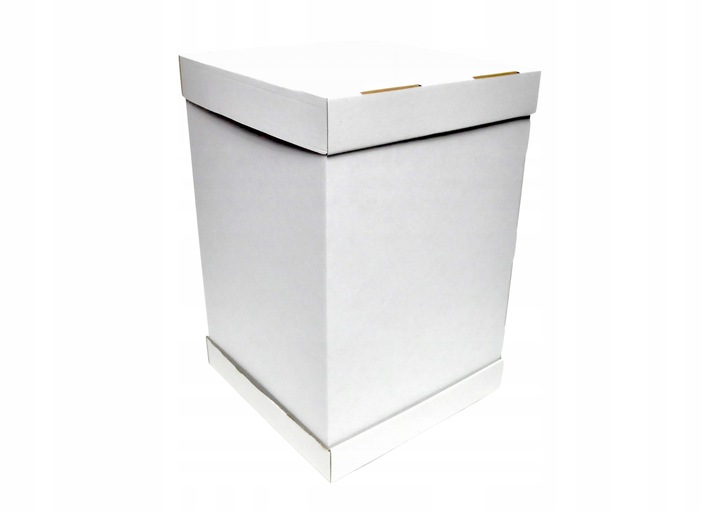 PUDEŁKO NA TORT PIĘTROWY 36x36x45 cm BIAŁE MOCNY GRUBY KARTON OPAKOWANIE