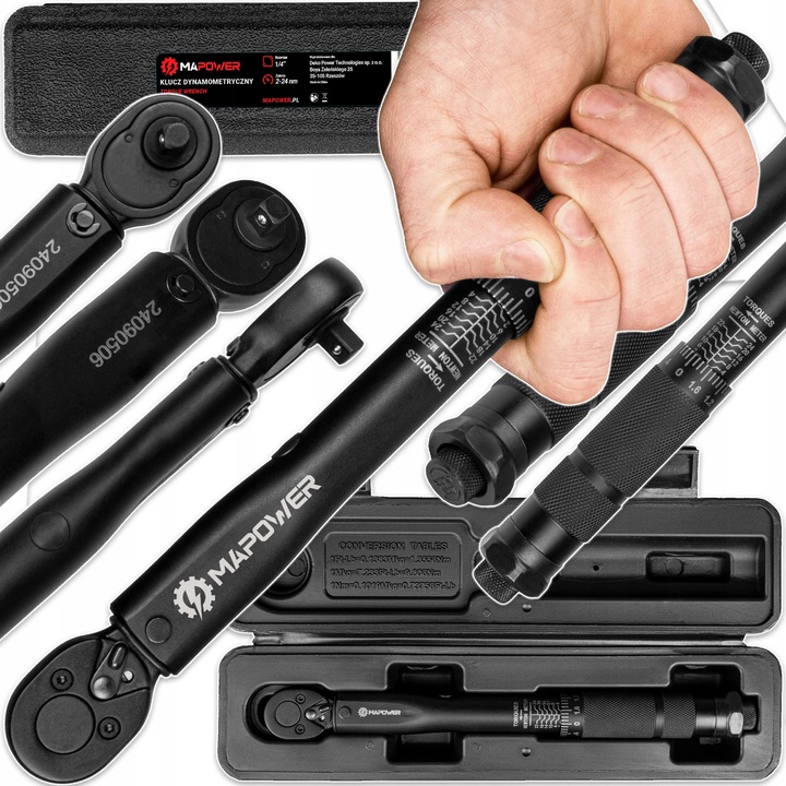 KLUCZ DYNAMOMETRYCZNY DO ROWERU 1/4' 2-24Nm CERTYFIKAT KALIBRACJI Z BLOKADĄ