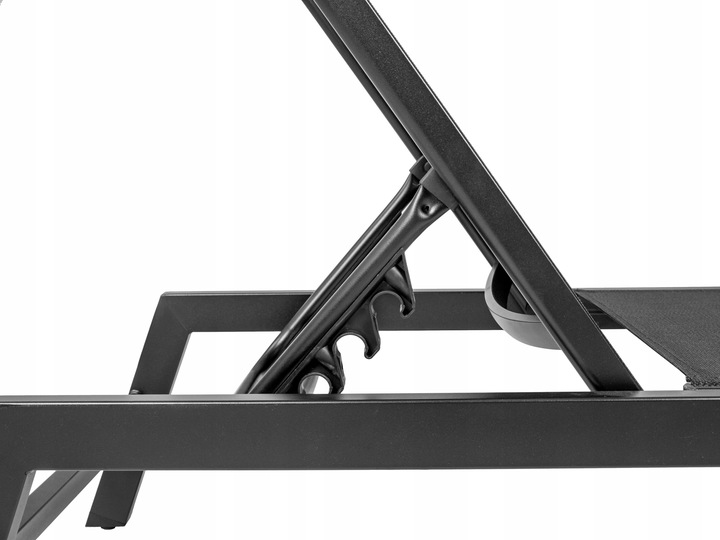 Leżak ogrodowy beżowy wygodny z aluminium rozkładany Leżanka na taras 60 cm