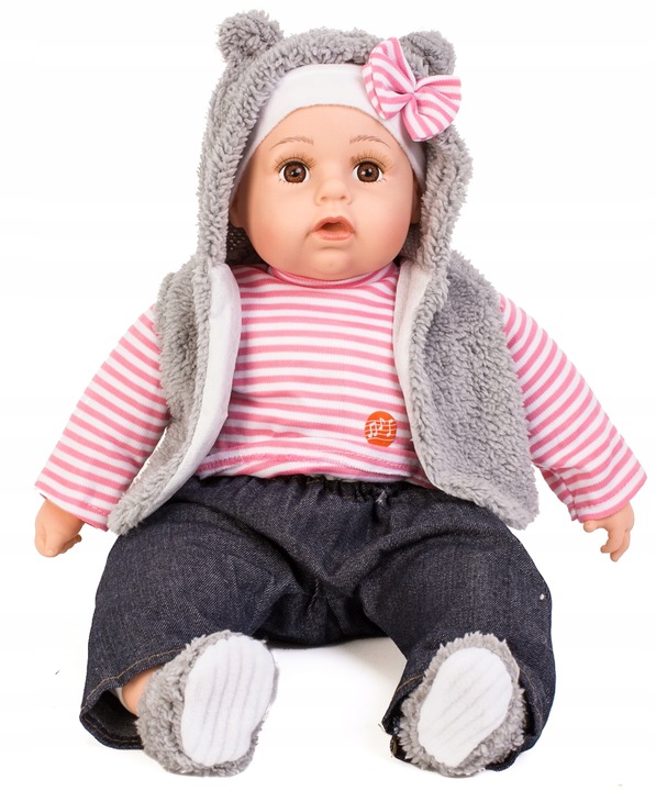 LALKA BOBAS MÓWI PL + smoczek butelki pampersy