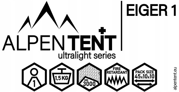 Namiot Jednoosobowy AlpenTent EIGER 1 Lekki 1,5 kg