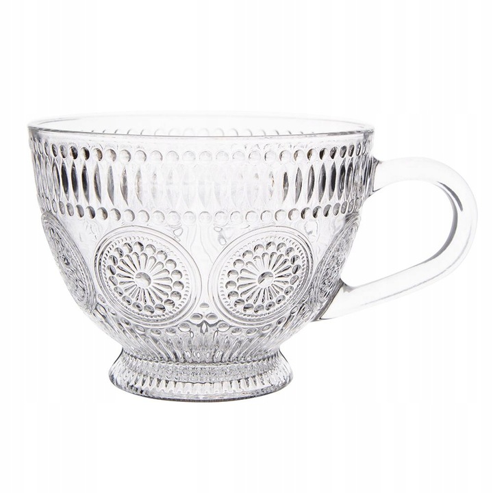 Zestaw 6 filiżanek do kawy szklanki kubki szklane Altom Design Daisy 430 ml